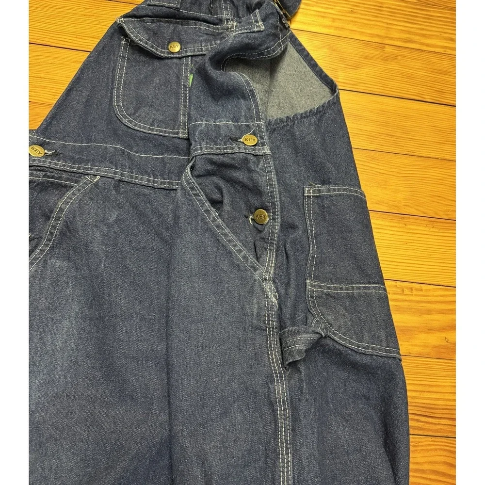 Key Imperial Aristocrat Bib Overalls Mens 38x30 Blue‎ Cotton Denim Farmer Garden